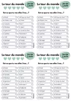 Vorschau - Arbeitsblätter - Jeu des 5 mots - Tour du monde - (Einstiegsritual) - Seite 2