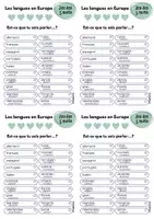 Vorschau - Arbeitsblätter - Jeu des 5 mots - Les langues en Europe (Einstiegsritual) - Seite 1