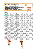 Vista previa - Hojas de trabajo - 40 Laberintos matemáticos, Multiplicaciones del 1 al 10 - página 3
