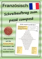 Vorschau - Arbeitsblätter - Corona-Krise - Schreibauftrag zum passé composé - Deckblatt