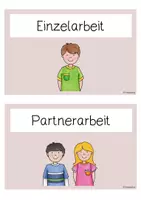 Vorschau - Bildkarten - Bildkarten Arbeitsphasen Grundschule - Seite 1