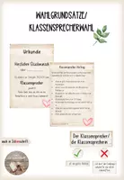 Vorschau - Mal- und Bastelvorlagen - Klassensprecherwahl/ Grundsätze des Wahlrechts - Deckblatt