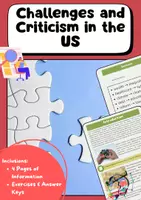 Vorschau - Arbeitsblätter - Challenges and Criticism in the US: Politics, Society, Economy - Deckblatt