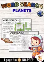 Vista previa - Hojas de trabajo - Word Search Puzzle (Planets of the Solar System) Worksheet | Los planetas del Sistema Solar Inglés - Portada