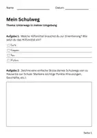 Vorschau - Arbeitsblätter - Übungsblatt "Mein Schulweg" - Orientierung im Nahbereich - Deckblatt