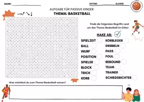 Vorschau - Spiele - Aufgabe für passive Kinder Basketball - Seite 1