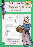 Vorschau - Arbeitsblätter - Früher und Heute Frau Arbeitsblatt kostenlos - Deckblatt