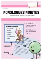 Vorschau - Aufgabenkarten - Monologue Minute - Französisch mündliche Prüfung - Deckblatt