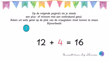 Voorbeeld - Juf Larissa - Het ontbrekende getal tot 100 ppt - Pagina 1