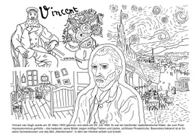 Vorschau - Arbeitsblätter - Ausmalbild zum Künstler Vincent Van Gogh - Seite 1