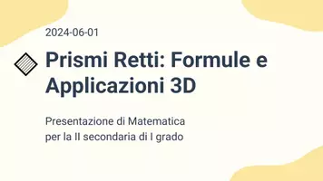 anteprima - Presentazioni / Lavagne - Calcolo del Volume e Area dei Prismi Retti - Pagina 1