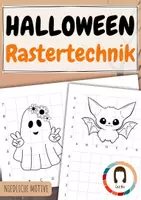 Vorschau - Arbeitsblätter - Rastertechnik Halloween - niedliche Motive - Zeichnen lernen - Deckblatt