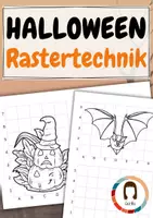 Vorschau - Stundenentwürfe - Rastertechnik Halloween Materialpaket | Unterrichtseinheit - Seite 1