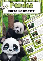 Vorschau - Mal- und Bastelvorlagen - Pandas Lesetexte zum Ausschneiden - Deckblatt