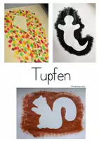 Vorschau - Mal- und Bastelvorlagen - Herbst-Tupf-Bilder 🍁 4 Vorlagen + Anleitung 🦔 - Seite 1