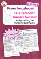 Vorschau - Test - Bewertungsbogen Friedensreich Hundertwasser - Leistungsbewertung Kunst - Deckblatt