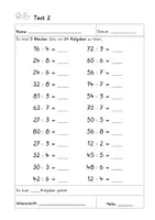 Vorschau - Arbeitsblätter - Tests: Division bis 100. 12 Tests mit Bewertungsvorschlag - Seite 3