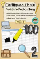 Vorschau - Lehrpläne/Lehrermaterial - Schülerbeobachtung: Einführung Zahlenraum 100 (Klasse 2) - Deckblatt