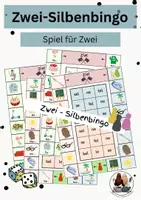 Vorschau - Spiele - 1. Klasse - Zwei-Silbenbingo - Spiel für Zwei - Deckblatt