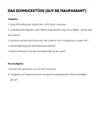 Vorschau - Arbeitsblätter - Kurzgeschichte "Das Schmuckstück" (Maupassant) - Aufgaben mit Lösungen - Seite 1