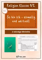 Vorschau - Unterrichtsreihen - So bin ich – einmalig und wertvoll Klasse 1-2 - Deckblatt