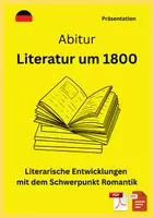 Vorschau - Präsentationen/Tafelbilder - Präsentation - Literatur um 1800 mit historischen Hintergründen, Autoren & Motiven - Fokus Romantik - Deckblatt