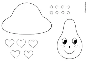 Vorschau - Mal- und Bastelvorlagen - Fliegenpilz mit Herzen🍄 Bastelvorlage 💕 - Seite 1