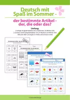 Vorschau - Arbeitsblätter - Deutsch mit Spaß im Sommer – bestimmte Artikel - Deckblatt