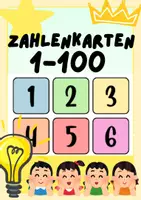 Vorschau - Stationenlernen - Zahlen 1-100 - bunte Zahlenkarten - Deckblatt