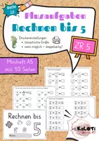 Vorschau - Arbeitsblätter - Miniheft, ZR 5, Plusaufgaben, Mathe, 1 Klasse - Deckblatt