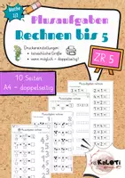 Vorschau - Arbeitsblätter - Plusaufgaben, ZR 5, Materialpaket, Mathe, 1 Klasse - Seite 1