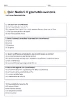 anteprima - Quiz - Nozioni di geometria avanzata: Curve Geometriche - Pagina 1
