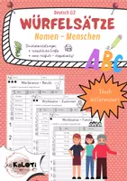 Vorschau - Arbeitsblätter - Würfelsätze, Nomen, Menschen, 3-fach differenziert - Deckblatt