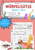 Vorschau - Arbeitsblätter - Würfelsätze, Nomen, Tiere, 3-fach differenziert - Deckblatt