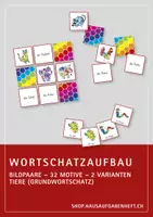 Vorschau - Spiele - Wortschatzaufbau (DaZ) – Tiere – Bildpaare - Deckblatt