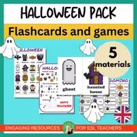 Vista previa - Hojas de trabajo - Halloween pack | vocabulary, worksheet and game | ESL activities - Portada