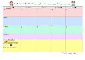 Vorschau - Stundenentwürfe - Wochenplanvorlagen für Kinder, Eltern und Lehrer (auch während der Corona-Pandemie) - Seite 1