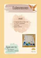 Vorschau - Spiele - Farben-Würfelspiel Eulenrennen - Welche Eule ist zuerst in ihrer Baumhöhle? - Deckblatt