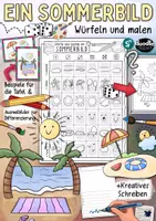 Vorschau - Arbeitsblätter - Würfle & male ein kreatives Sommerbild / Sommer / Vertretungsstunde - Deckblatt