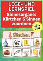 Vorschau - Arbeitsblätter - Sinne erkunden – Zuordnungsspiel Hören, Sehen, Fühlen, Schmecken, Riechen für Kinder - Deckblatt