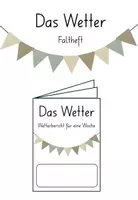 Vorschau - Arbeitsblätter - Wetter Faltheft | Wetterbericht dokumentieren | Wochenwetterbericht - Deckblatt