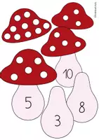 Vorschau - Mal- und Bastelvorlagen - Fliegenpilze zur simultanen Mengenerfassung 🍄 - Deckblatt