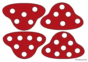 Vorschau - Mal- und Bastelvorlagen - Fliegenpilze zur simultanen Mengenerfassung 🍄 - Seite 2