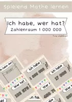 Vorschau - Spiele - Ich habe, wer hat... Zahlenraum bis 1 000 000 - Deckblatt