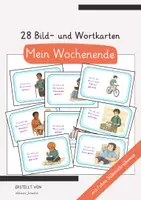 Vorschau - Fördermaterial/Inklusion - 28 Erzählkarten Wochenende – Erzählen - Sprachanlässe - Deckblatt