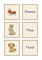 Vorschau - Spiele - Wort-Bild-Merkspiel zum Thema Tiere | MinimalisticEdition - Seite 1