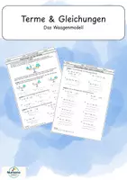 Vorschau - Arbeitsblätter - Gleichungen am Waagenmodell & lösen durch Umformung - Deckblatt