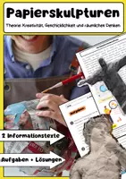 Vorschau - Arbeitsblätter - Papierskulpturen Theorie Bildende Kunst - Deckblatt
