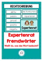 Vorschau - Arbeitsblätter - Fremdwörter. Wortarten. Im Expertenrat erklären - Deckblatt