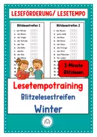 Vorschau - Arbeitsblätter - Lesetempotraining. Lesestreifen Winter - Deckblatt